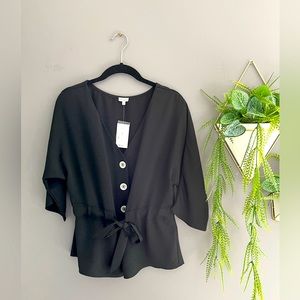 Black button up blouse